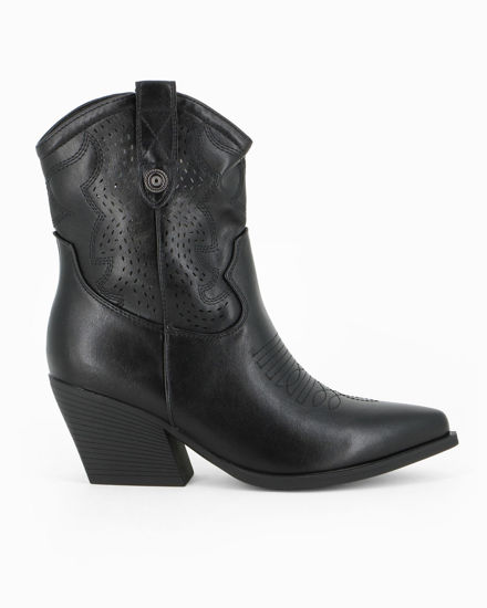 Immagine di ZOE - Stivaletto texano nero con zip laterale, tacco 7CM