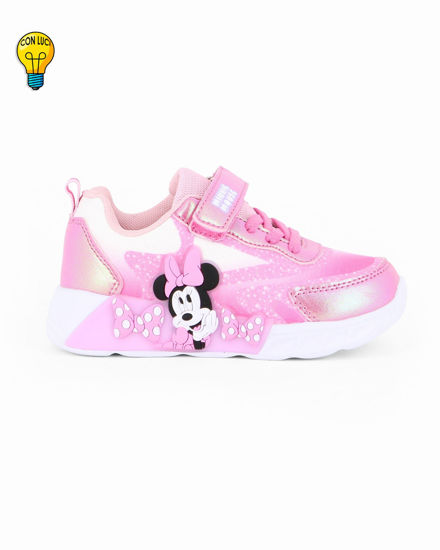 Immagine di MINNIE - Sneakers rosa da bimba con luci e strappo, numerata 24/30