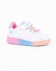 Immagine di CANGURO - Sneakers bianca da bimba con fondo multicolor e strappo, numerata 24/30