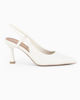 Immagine di MISS GLOBO - Décolleté slingback bianca con sottopiede in VERA PELLE, tacco 7,5CM