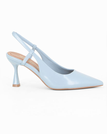 Immagine di MISS GLOBO - Décolleté slingback celeste con sottopiede in VERA PELLE, tacco 7,5CM