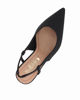 Immagine di MISS GLOBO - Décolleté slingback nera in lycra con sottopiede in VERA PELLE, tacco 7,5CM