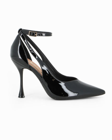 Immagine di MISS GLOBO - Décolleté nera in vernice con cinturino alla caviglia, tacco 9,5CM