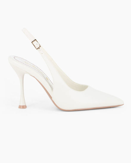 Immagine di MISS GLOBO - Décolleté slingback bianca, tacco 9,5CM