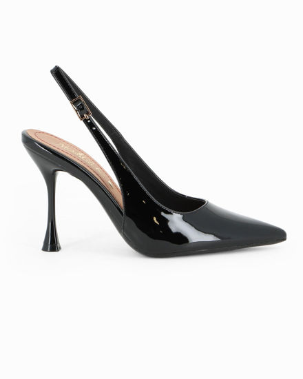 Immagine di MISS GLOBO - Décolleté slingback nera in vernice, tacco 9,5CM