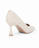 Immagine di MISS GLOBO - Décolleté beige con sottopiede in VERA PELLE e scollo laterale, tacco 7,5CM