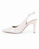 Immagine di MISS GLOBO - Décolleté slingback avorio in vernice con sottopiede in VERA PELLE, tacco 8CM