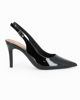 Immagine di MISS GLOBO - Décolleté slingback nera in vernice con sottopiede in VERA PELLE, tacco 8CM