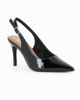 Immagine di MISS GLOBO - Décolleté slingback nera in vernice con sottopiede in VERA PELLE, tacco 8CM