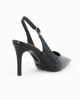 Immagine di MISS GLOBO - Décolleté slingback nera in vernice con sottopiede in VERA PELLE, tacco 8CM