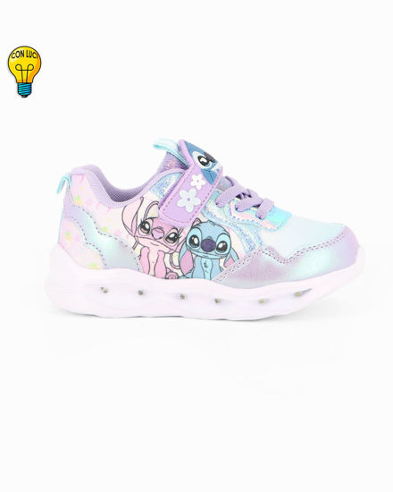 Immagine di STITCH - Sneakers lilla da bambina con luci e strappo, numerata 25/31