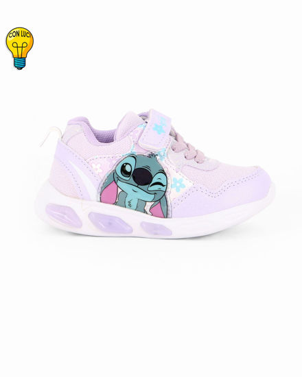 Immagine di STITCH - Sneakers lilla da bimba con luci e strappo, numerata 20/25