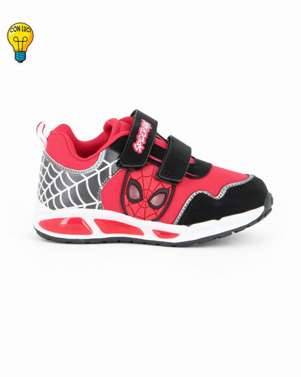 Immagine di SPIDERMAN - Sneakers nera da bambino con luci e strappi, numerata 24/31