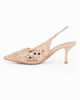 Immagine di MY JEWELS - Décolleté slingback beige traforata con paillettes, tacco 7CM