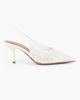 Immagine di MY JEWELS - Décolleté slingback bianca traforata con paillettes, tacco 7CM