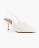Immagine di MY JEWELS - Décolleté slingback bianca traforata con paillettes, tacco 7CM