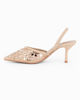 Immagine di MY JEWELS - Décolleté slingback beige con punta traforata e paillettes, tacco 7CM