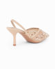 Immagine di MY JEWELS - Décolleté slingback beige con punta traforata e paillettes, tacco 7CM