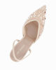 Immagine di MY JEWELS - Décolleté slingback beige con punta traforata e paillettes, tacco 7CM