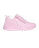 Immagine di SKECHERS - UNO LITE - EASY ZIP - Sneakers rosa da bambina con lacci e zip laterale, numerata 28/36