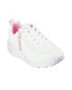 Immagine di SKECHERS - UNO LITE - EASY ZIP - Sneakers bianca da bambina con lacci e zip laterale, numerata 28/36