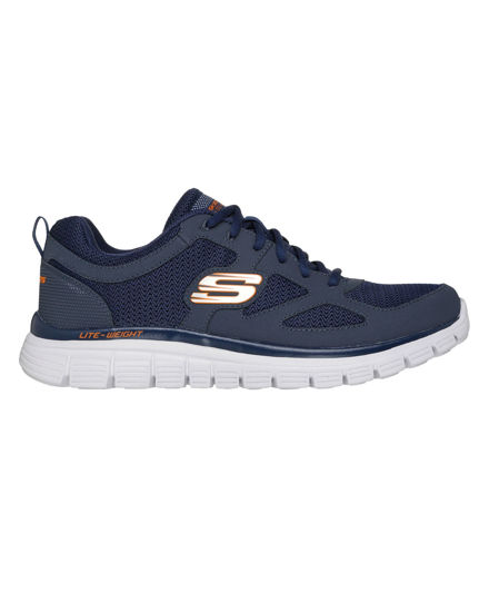 Immagine di SKECHERS - BURNS - AGOURA - Sneakers blu con tomaia in tessuto e pelle