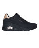 Immagine di SKECHERS - UNO WEDGE - HI - STEPS - Sneakers nera con intersuola a zeppa platform con ammortizzazione ad aria visibile