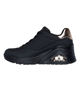Immagine di SKECHERS - UNO WEDGE - HI - STEPS - Sneakers nera con intersuola a zeppa platform con ammortizzazione ad aria visibile