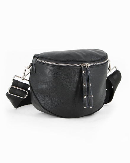 Immagine di NARDINI - Marsupio nero da donna in VERA PELLE - MADE IN ITALY