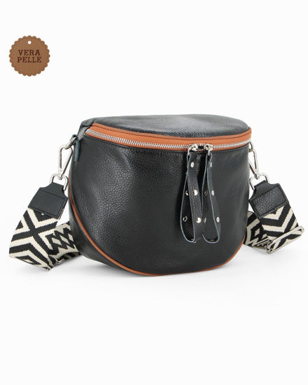 Immagine di NARDINI - Marsupio nero da donna in VERA PELLE - MADE IN ITALY