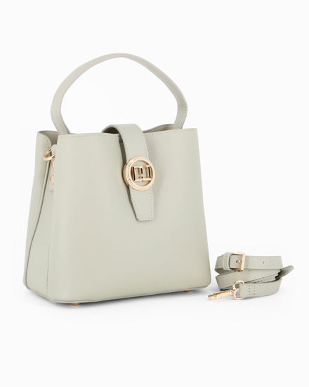 Immagine di DAVID JONES - Borsa a mano verde con pattina e tre scomparti principali, tracolla removibile