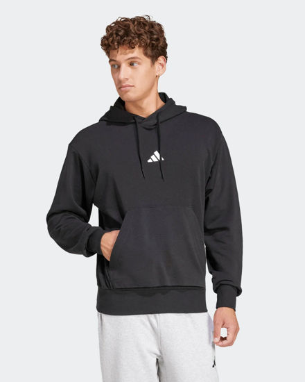 Immagine di ADIDAS - FELPA FEELCOZY NERA DA UOMO CON CAPPUCCIO - JE3849