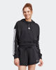 Immagine di ADIDAS - FELPA CROPPED NERA DA DONNA CON CAPPUCCIO ESSENTIALS 3 STRIPES FRENCH TERRY CROP - JE0017