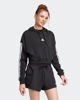 Immagine di ADIDAS - FELPA CROPPED NERA DA DONNA CON CAPPUCCIO ESSENTIALS 3 STRIPES FRENCH TERRY CROP - JE0017