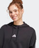 Immagine di ADIDAS - FELPA CROPPED NERA DA DONNA CON CAPPUCCIO ESSENTIALS 3 STRIPES FRENCH TERRY CROP - JE0017