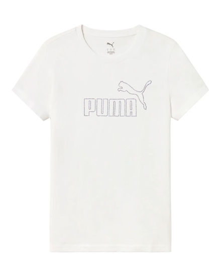 Immagine di PUMA - T-SHIRT BIANCA ESSENTIAL DA DONNA CON LOGO STRASS 693519-02