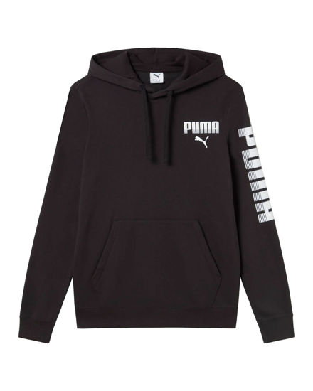 Immagine di PUMA - FELPA NERA DA UOMO ESSENTIAL GRAPHIC CREW CON CAPPUCCIO 694941-01