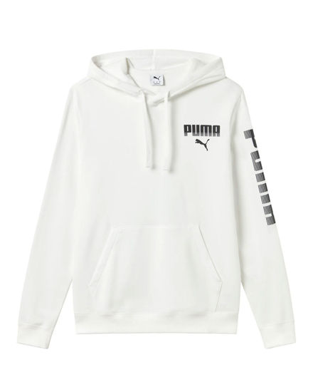 Immagine di PUMA - FELPA BIANCA DA UOMO ESSENTIAL GRAPHIC CREW CON CAPPUCCIO 694941-02