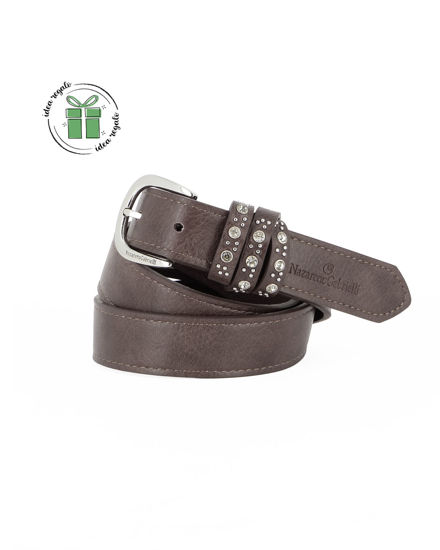 Immagine di NAZARENO GABRIELLI - Cinta grigia da donna con passanti con borchie e strass