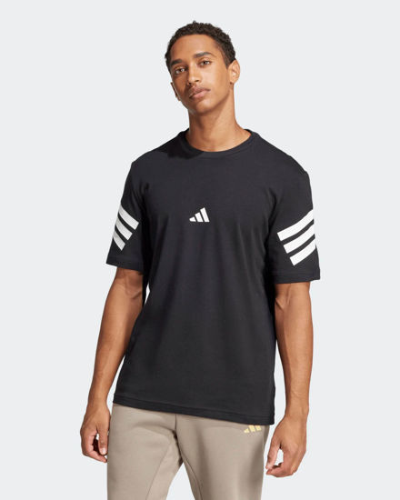 Immagine di ADIDAS - T-SHIRT FUTURE ICONS NERA MANICA CORTA DA UOMO 3 STRISCE IN JERSEY DI COTONE - JD4877