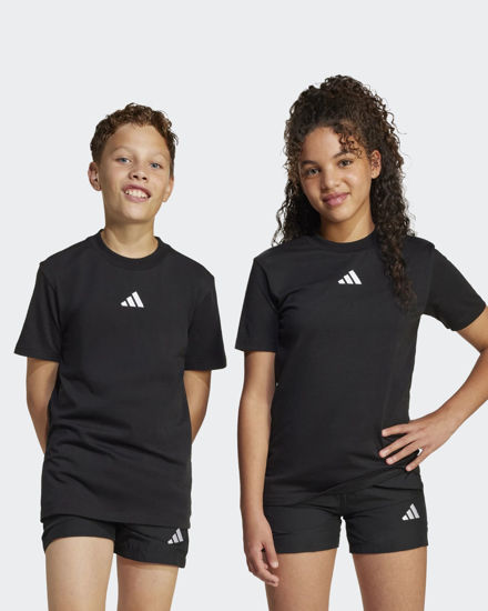 Immagine di ADIDAS - T-SHIRT MANICA CORTA  ESSENTIAL NERA PER RAGAZZI IN COTONE- JC9776
