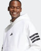 Immagine di ADIDAS - FELPA BIANCA DA UOMO CON CAPPUCCIO HOODIE FUTURE ICONS 3 STRIPES - JD4859