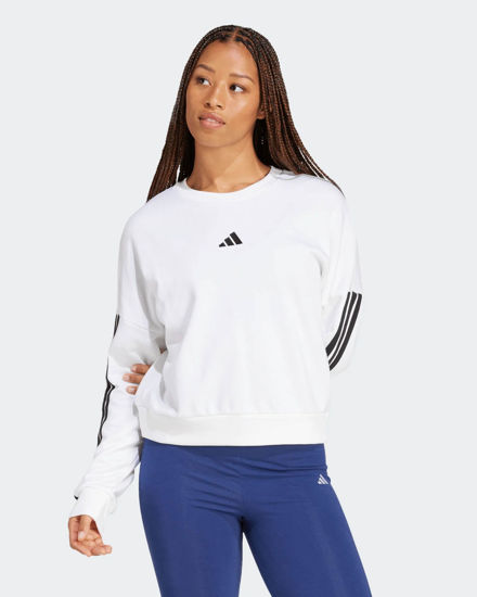 Immagine di ADIDAS - FELPA BIANCA  DA DONNA ESSENTIAL 3 STRISCE FRENCH TERRY-  JD5285