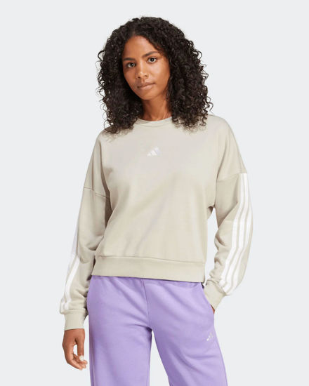 Immagine di ADIDAS - FELPA BEIGE DA DONNA ESSENTIAL 3 STRISCE FRENCH TERRY -  JE0014