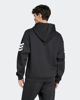 Immagine di ADIDAS - FELPA NERA DA UOMO FULL ZIP CON CAPPUCCIO 3 STRISCE - JD4827