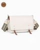 Immagine di DIVAS - Borsa beige VERA PELLE con patta e tracolla nastro -MADE IN ITALY