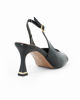 Immagine di MISS GLOBO - Décolleté slingback nera in vernice con sottopiede in VERA PELLE e punta aperta quadrata, tacco 7,5CM