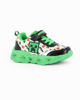 Immagine di MINECRAFT - Sneakers verde e nera da bambino con strappo e luci, numerata 26/32