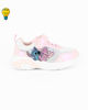 Immagine di STITCH - Sneakers bianca e rosa da bambina con strappo e luci, numerata 25/31