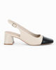 Immagine di MISS GLOBO - Décolleté slingback beige con punta nera, tacco 5,5CM